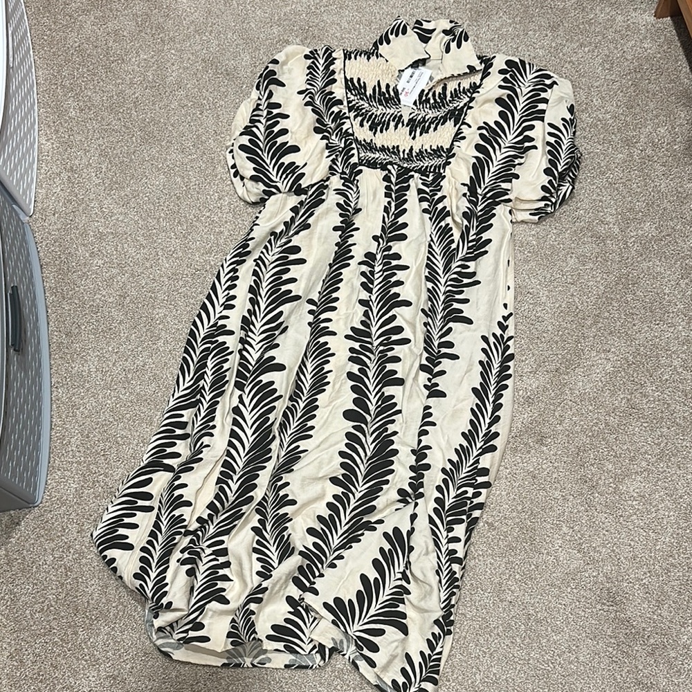 Black and Cream Patterned Dress